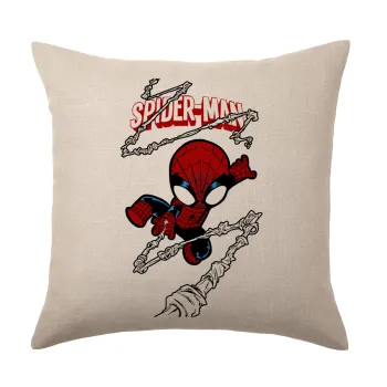 Spiderman kid, Μαξιλάρι καναπέ ΛΙΝΟ 40x40cm περιέχεται το  γέμισμα