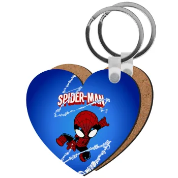 Spiderman kid, Μπρελόκ Ξύλινο καρδιά MDF