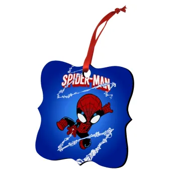 Spiderman kid, Christmas ornament polygon wooden 7.5cm