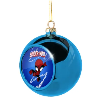 Spiderman kid, Blue Christmas tree ball ornament 8cm