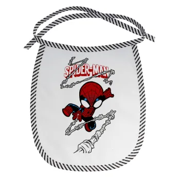 Spiderman kid, Σαλιάρα μωρού αλέκιαστη με κορδόνι Μαύρη