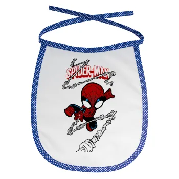 Spiderman kid, Σαλιάρα μωρού αλέκιαστη με κορδόνι Μπλε