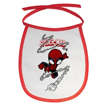 Spiderman kid, Σαλιάρα μωρού αλέκιαστη με κορδόνι Κόκκινη