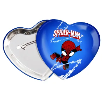 Spiderman kid, Κονκάρδα παραμάνα καρδιά (57x52mm)