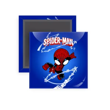 Spiderman kid, Μαγνητάκι ψυγείου τετράγωνο διάστασης 5x5cm