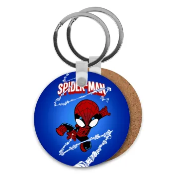 Spiderman kid, Μπρελόκ Ξύλινο στρογγυλό MDF Φ5cm