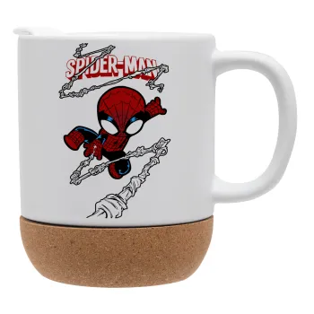Spiderman kid, Κούπα, κεραμική με βάση φελού και καπάκι (ΜΑΤ), 330ml