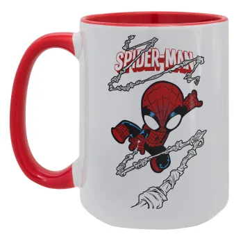 Spiderman kid, Κούπα Mega 15oz, κεραμική Κόκκινη, 450ml