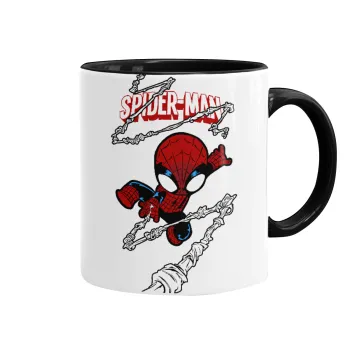 Spiderman kid, Mug colored black, ceramic, 330ml