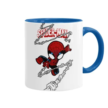 Spiderman kid, Mug colored blue, ceramic, 330ml
