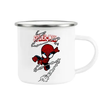 Spiderman kid, Κούπα Μεταλλική εμαγιέ λευκη 360ml