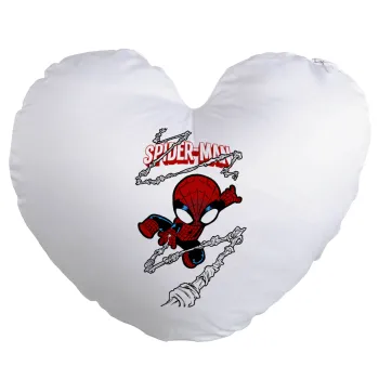 Spiderman kid, Μαξιλάρι καναπέ καρδιά 40x40cm περιέχεται το  γέμισμα