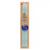 Easter Set, wooden keychain & aromatic flat Easter candle (30cm) (TURQUOISE)