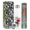 Easter candle, metallic white thermos bottle (500ml) & aromatic flat candle (30cm) (GRAY)