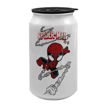 Spiderman kid, Κούπα ταξιδιού μεταλλική με καπάκι (tin-can) 500ml