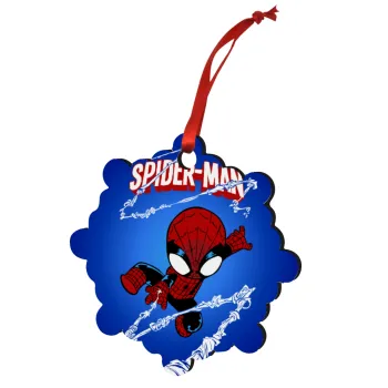 Spiderman kid, Στολίδι Χριστουγεννιάτικο στολίδι snowflake ξύλινο 7.5cm
