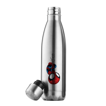 Spiderman upside down, Μεταλλικό παγούρι θερμός Inox (Stainless steel), διπλού τοιχώματος, 500ml