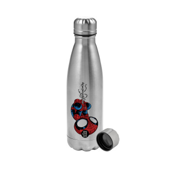 Spiderman upside down, Μεταλλικό παγούρι νερού, ανοξείδωτο ατσάλι, 750ml
