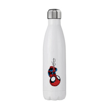 Spiderman upside down, Μεταλλικό παγούρι θερμός (Stainless steel), διπλού τοιχώματος, 750ml