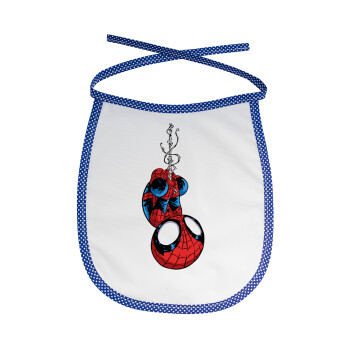 Spiderman upside down, Σαλιάρα μωρού αλέκιαστη με κορδόνι Μπλε