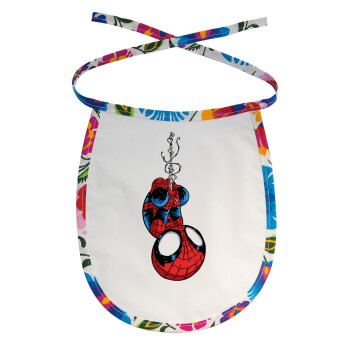 Spiderman upside down, Σαλιάρα μωρού αλέκιαστη με κορδόνι Χρωματιστή