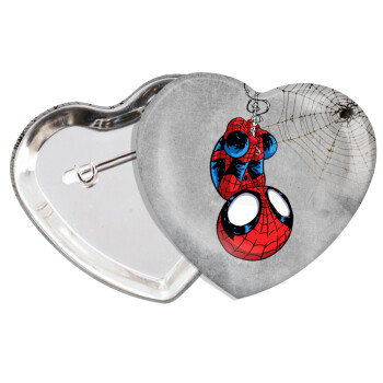 Spiderman upside down, Κονκάρδα παραμάνα καρδιά (57x52mm)
