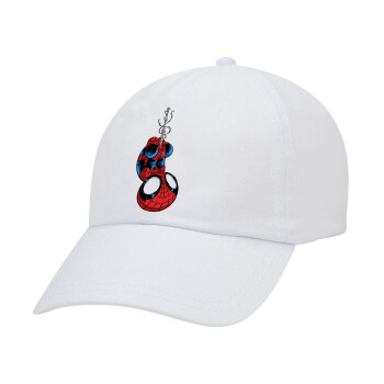 Spiderman upside down, Καπέλο Ενηλίκων Baseball Λευκό 5-φύλλο (POLYESTER, ΕΝΗΛΙΚΩΝ, UNISEX, ONE SIZE)