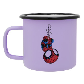 Spiderman upside down, Κούπα Μεταλλική εμαγιέ ΜΑΤ Light Pastel Purple 360ml