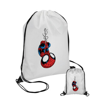 Spiderman upside down, Τσάντα πουγκί με μαύρα κορδόνια (1 τεμάχιο)