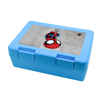 Spiderman upside down, Children's cookie container LIGHT BLUE 185x128x65mm (BPA free plastic)