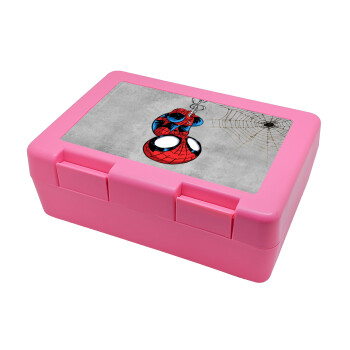 Spiderman upside down, Children's cookie container PINK 185x128x65mm (BPA free plastic)