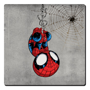 Spiderman upside down, Τετράγωνο μαγνητάκι ξύλινο 6x6cm