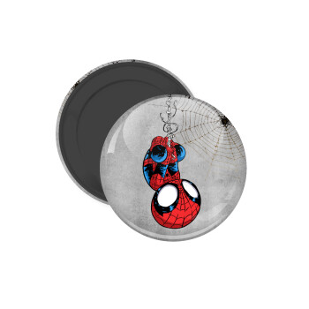Spiderman upside down, Μαγνητάκι ψυγείου στρογγυλό διάστασης 5cm