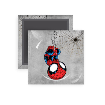 Spiderman upside down, Μαγνητάκι ψυγείου τετράγωνο διάστασης 5x5cm