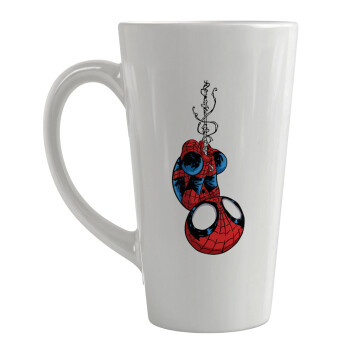 Spiderman upside down, Κούπα κωνική Latte Μεγάλη, κεραμική, 450ml