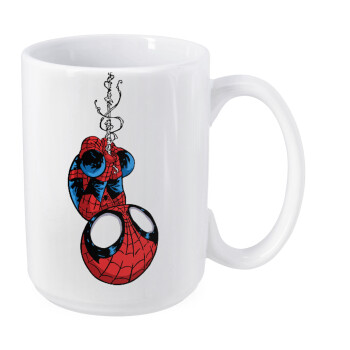Spiderman upside down, Κούπα Mega, κεραμική, 450ml
