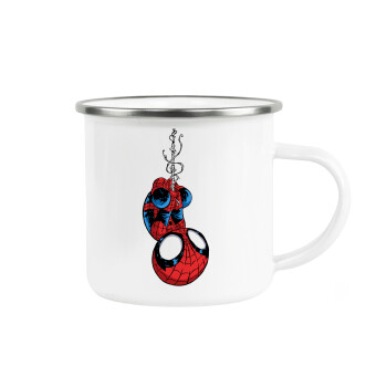 Spiderman upside down, Κούπα Μεταλλική εμαγιέ λευκη 360ml