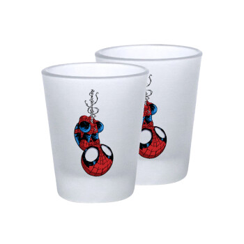 Spiderman upside down, Σφηνοπότηρα γυάλινα 45ml του πάγου (2 τεμάχια)