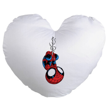 Spiderman upside down, Μαξιλάρι καναπέ καρδιά 40x40cm περιέχεται το  γέμισμα