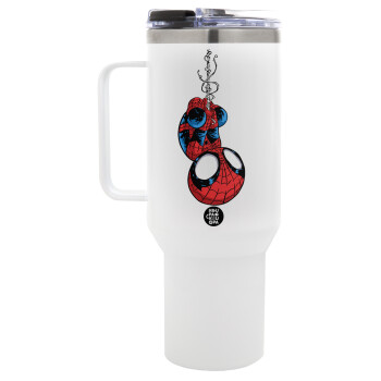 Spiderman upside down, Mega Stainless steel Tumbler with lid, double wall 1,2L
