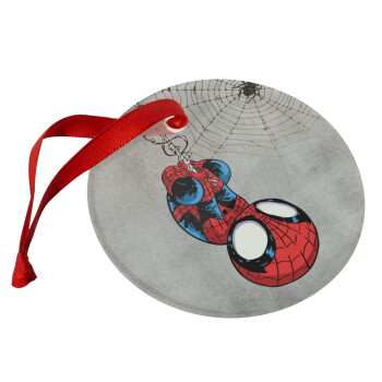 Spiderman upside down, Χριστουγεννιάτικο στολίδι γυάλινο 9cm