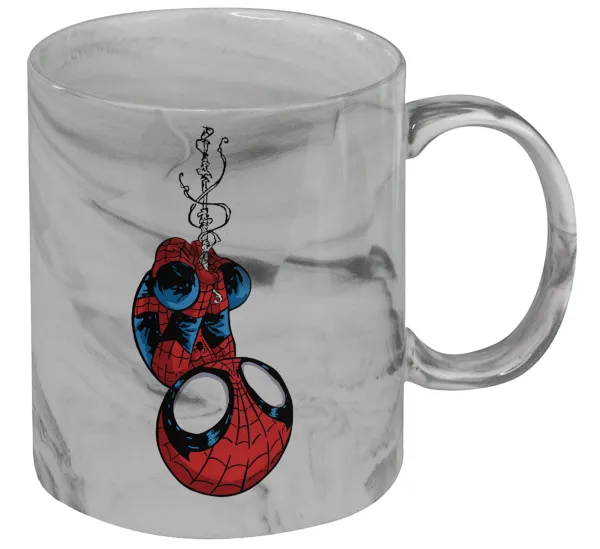 Spiderman upside down — Κούπα κεραμική, marble style (μάρμαρο), 330ml