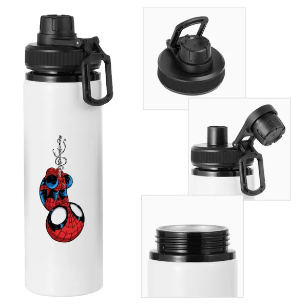 Spiderman upside down — Μεταλλικό παγούρι νερού με καπάκι ασφαλείας, αλουμινίου 850ml