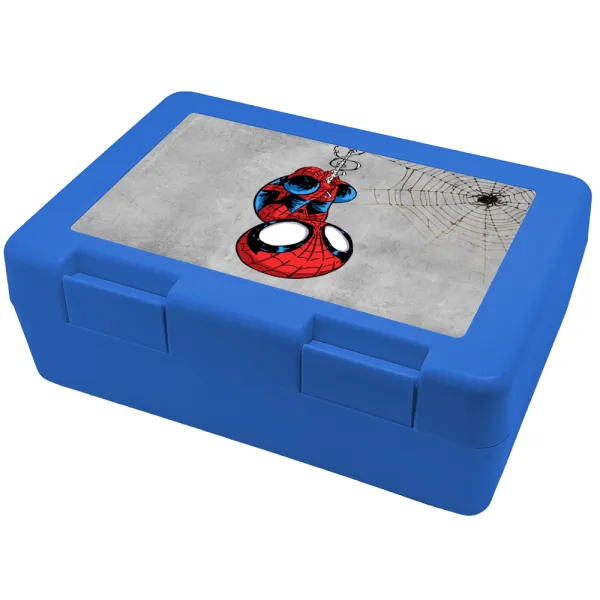 Spiderman upside down — Παιδικό δοχείο κολατσιού ΜΠΛΕ 185x128x65mm (BPA free πλαστικό)