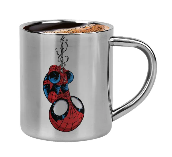 Spiderman upside down — Double-wall metal cup for espresso (220ml)