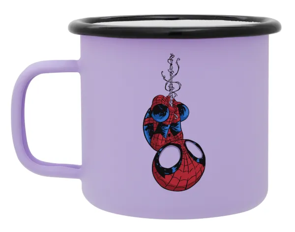 Spiderman upside down — Κούπα Μεταλλική εμαγιέ ΜΑΤ Light Pastel Purple 360ml