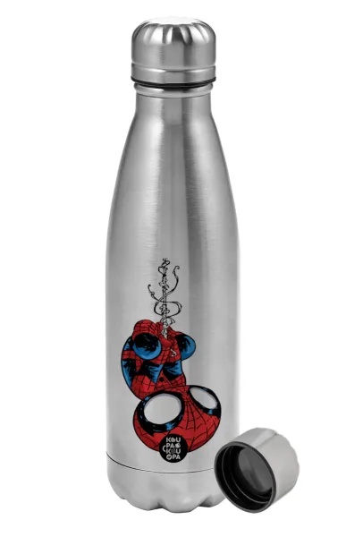 Spiderman upside down — Μεταλλικό παγούρι νερού, ανοξείδωτο ατσάλι, 750ml