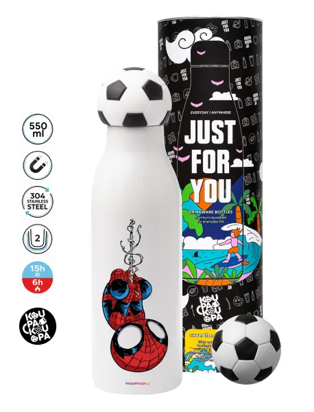 Spiderman upside down — Soccer Metal mug thermos, double wall, 550ml