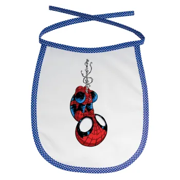 Spiderman upside down, Σαλιάρα μωρού αλέκιαστη με κορδόνι Μπλε
