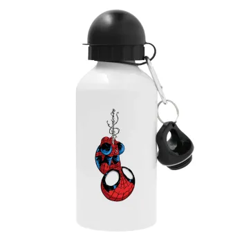 Spiderman upside down, Μεταλλικό παγούρι νερού, Λευκό, αλουμινίου 500ml